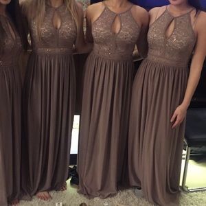 Mauve floor length sequence dress